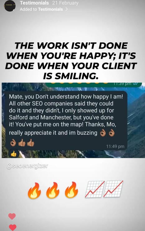 SEO Energizer - Testimonial